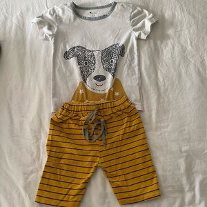 Little Hand Pajamas Set Kids 5T Nightwear Short Sleeve Shorts Dog 100% Cotton